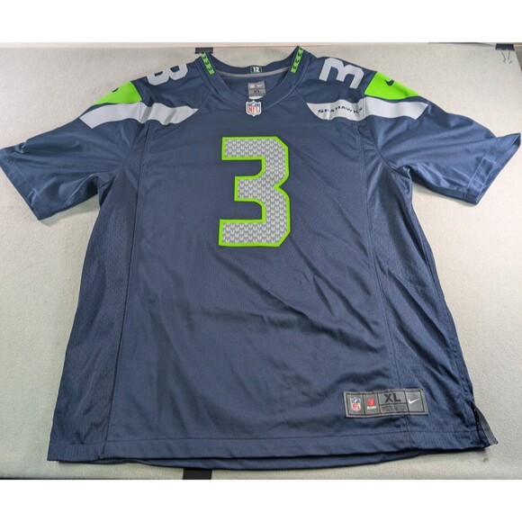 Nike Seattle Seahawks Jersey Russell Wilson #3 NFL Team Players On Field Men XL - Picture 1 of 9